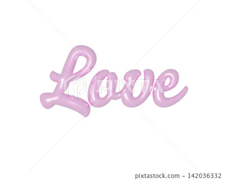 Three-dimensional pink cursive "Love" text (transparent PNG) Three-dimensional pink cursive "Love" text (transparent PNG) 142036332