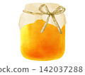Jar of honey, watercolor illustration 142037288
