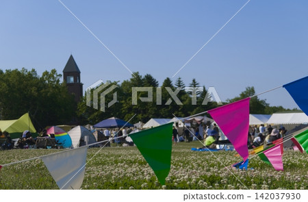 Garlands at the festival venue Garlands at the festival venue 142037930