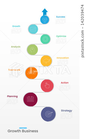 Infographic 9 options design elements for your business data. Vector Illustration. 142039474