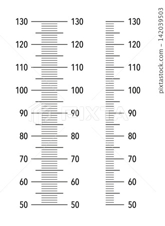 Kids height chart from 50 cm to 130 centimeters. Meter wall 130 cm or growth ruler. Template for wall growth sticker. Kids height chart from 50 cm to 130 centimeters. Meter wall 130 cm or growth ruler. Template for wall growth sticker. 142039503