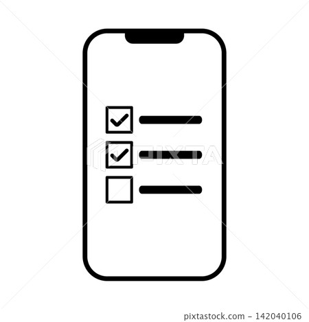 Icon illustration for managing tasks using a smartphone checklist. Icon illustration for managing tasks using a smartphone checklist. 142040106