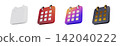 3D calendar glossy schedule date icons on white background 142040222