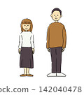 Full-body illustrations of young men and women 142040478