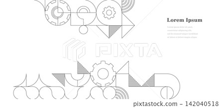 Geometry Abstract Gear Pattern Technology background 142040518