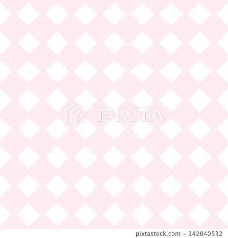 Seamless vector pink diamond pattern on white background, geometric rhombus layout in a soft minimalist style for fabric, wallpaper, wrapping paper, stationery, textiles, modern surface designs Seamless vector pink diamond pattern on white background, geometric rhombus layout in a soft minimalist style for fabric, wallpaper, wrapping paper, stationery, textiles, modern surface designs 142040532