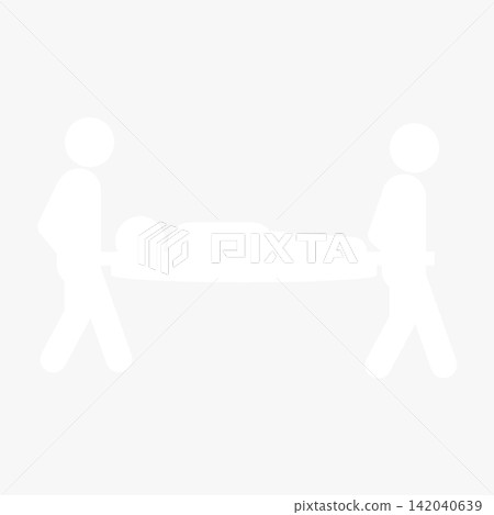 Stretcher transport/medical pictogram (black/gray/white) Stretcher transport/medical pictogram (black/gray/white) 142040639