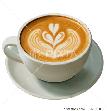Tulip pattern latte art Tulip pattern latte art 142041073