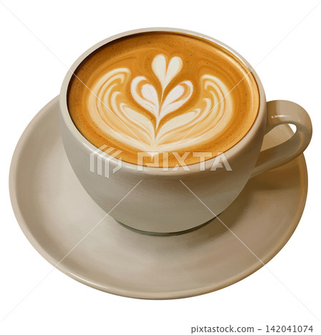 Tulip pattern latte art Tulip pattern latte art 142041074