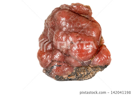 Macro stone cobalt calcite mineral on white background Macro stone cobalt calcite mineral on white background 142041198