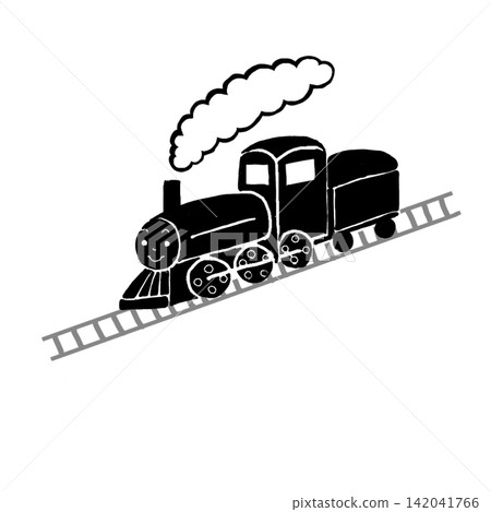 可愛的蒸氣機車插圖 可愛的蒸氣機車插圖 142041766