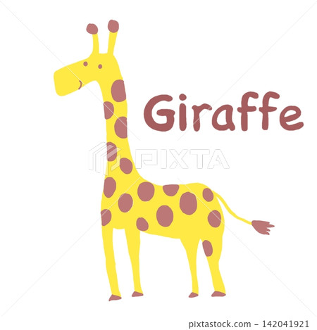 簡單的長頸鹿插圖和英文 簡單的長頸鹿插圖和英文 142041921