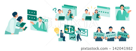 A business concept illustration illustrating how to acquire new customers and improve customer success through the introduction of chatbots. A business concept illustration illustrating how to acquire new customers and improve customer success through the introduction of chatbots. 142041982