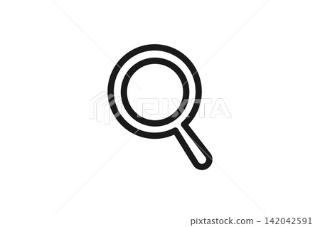 Line art icon of a frying pan for camping cooking Line art icon of a frying pan for camping cooking 142042591