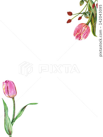Pink Flower Corner Frame Pink Flower Corner Frame 142043095