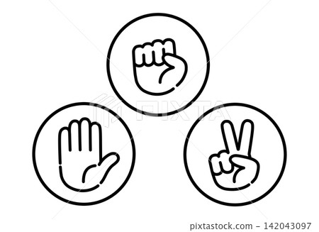 Rock-paper-scissors transparent background icon illustration set 1 142043097