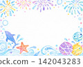 Background material for a summer blue ocean illustration 142043283