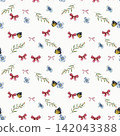 Colorful Flowers on White Seamless Pattern 142043388