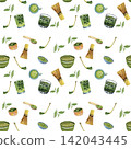 Green and Orange Fruit Pattern 142043445