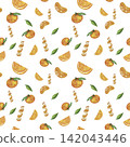 Orange Citrus Seamless Pattern 142043446