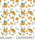 Orange Citrus Fruit Pattern 142043447