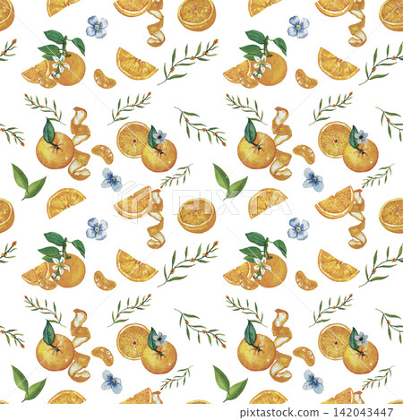 Orange Citrus Fruit Pattern Orange Citrus Fruit Pattern 142043447