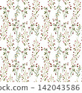 Tiny Colorful Floral Botanical Seamless Pattern 142043586