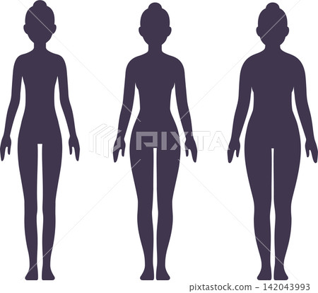 Female body types silhouette set Female body types silhouette set 142043993