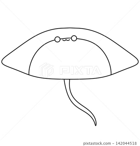 Simple line drawing of a stingray Simple line drawing of a stingray 142044518