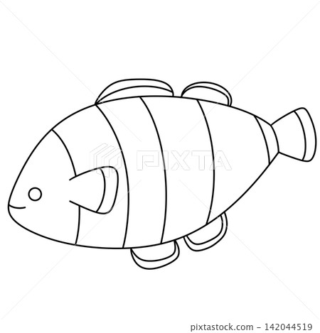 Simple fish photo in black outline Simple fish photo in black outline 142044519