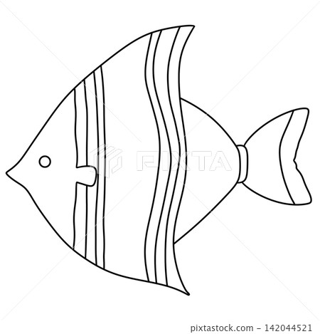 Simple fish outline with vertical stripes Simple fish outline with vertical stripes 142044521