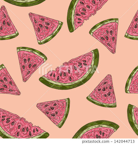 seamless pattern with watermelon seamless pattern with watermelon 142044713