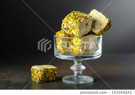 Turkish delights on a dark background. Turkish delights on a dark background. 142044841