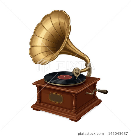 Vsai vintage phonograph playing classic record music nostalgia Vsai vintage phonograph playing classic record music nostalgia 142045687
