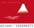 2027年新年賀卡，圖案為富士山。 142046473