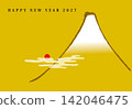 2027年新年賀卡，圖案為富士山。 142046475