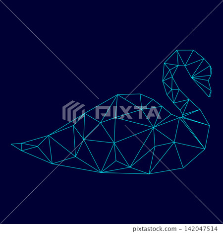 Swan low poly triangulation triangulated polygonal electric cyan blue vibrant aqua neon color vector illustration image outline contour line Swan low poly triangulation triangulated polygonal electric cyan blue vibrant aqua neon color vector illustration image outline contour line 142047514