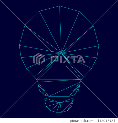 Bulb low poly triangulation triangulated polygonal electric cyan blue vibrant aqua neon color vector illustration image outline contour line Bulb low poly triangulation triangulated polygonal electric cyan blue vibrant aqua neon color vector illustration image outline contour line 142047521