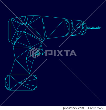 Screwdriver low poly triangulation triangulated polygonal electric cyan blue vibrant aqua neon color vector illustration image outline contour line Screwdriver low poly triangulation triangulated polygonal electric cyan blue vibrant aqua neon color vector illustration image outline contour line 142047522
