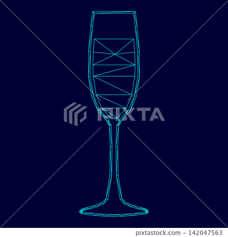Glass of champagne low poly triangulation triangulated polygonal electric cyan blue vibrant aqua neon color vector illustration image outline contour line Glass of champagne low poly triangulation triangulated polygonal electric cyan blue vibrant aqua neon color vector illustration image outline contour line 142047563