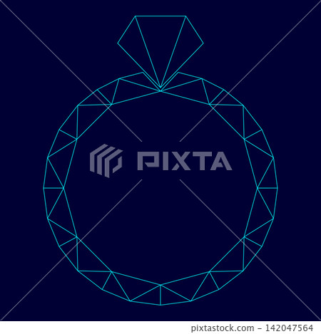 Ring low poly triangulation triangulated polygonal electric cyan blue vibrant aqua neon color vector illustration image outline contour line Ring low poly triangulation triangulated polygonal electric cyan blue vibrant aqua neon color vector illustration image outline contour line 142047564