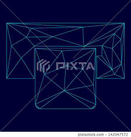 Atm card slot low poly triangulation triangulated polygonal electric cyan blue vibrant aqua neon color vector illustration image outline contour line Atm card slot low poly triangulation triangulated polygonal electric cyan blue vibrant aqua neon color vector illustration image outline contour line 142047572
