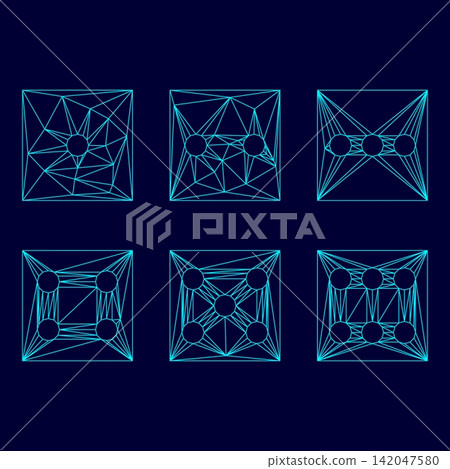Dice nubes low poly triangulation triangulated polygonal electric cyan blue vibrant aqua neon color vector illustration image outline contour line Dice nubes low poly triangulation triangulated polygonal electric cyan blue vibrant aqua neon color vector illustration image outline contour line 142047580