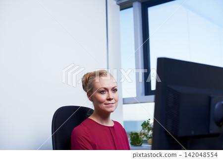 Thinking, computer and business woman in office for planning, research and idea inspiration. Questions, contact us and female entrepreneur with pc search for web design, project or proposal feedback Thinking, computer and business woman in office for planning, research and idea inspiration. Questions, contact us and female entrepreneur with pc search for web design, project or proposal feedback 142048554