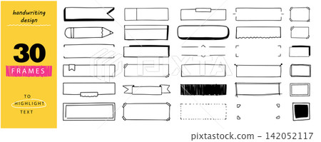 Pen or marker highlight set frames for text.  142052117
