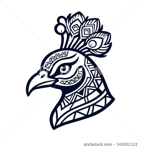 peacock head bird illustration design peacock head bird illustration design 142052122