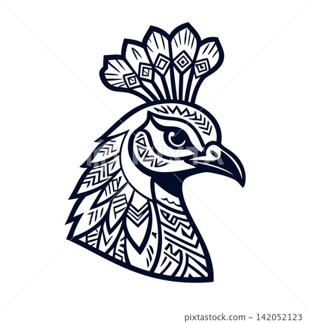peacock head bird illustration design peacock head bird illustration design 142052123