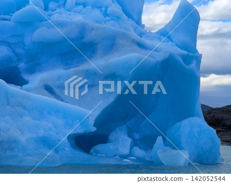 Extreme Close-Up of Deep Blue Iceberg Crevice Extreme Close-Up of Deep Blue Iceberg Crevice 142052544
