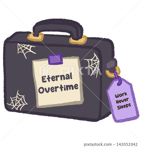 Spooky Office Briefcase Eternal Overtime Work Never Sleeps Funny Corporate Halloween Illustration Spooky Office Briefcase Eternal Overtime Work Never Sleeps Funny Corporate Halloween Illustration 142052842
