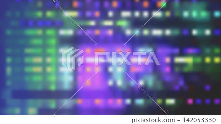 Abstract Neon Cyberpunk Digital Background with Glowing Futuristic City Lights and Colorful Pixelated Technology Pattern Abstract Neon Cyberpunk Digital Background with Glowing Futuristic City Lights and Colorful Pixelated Technology Pattern 142053330